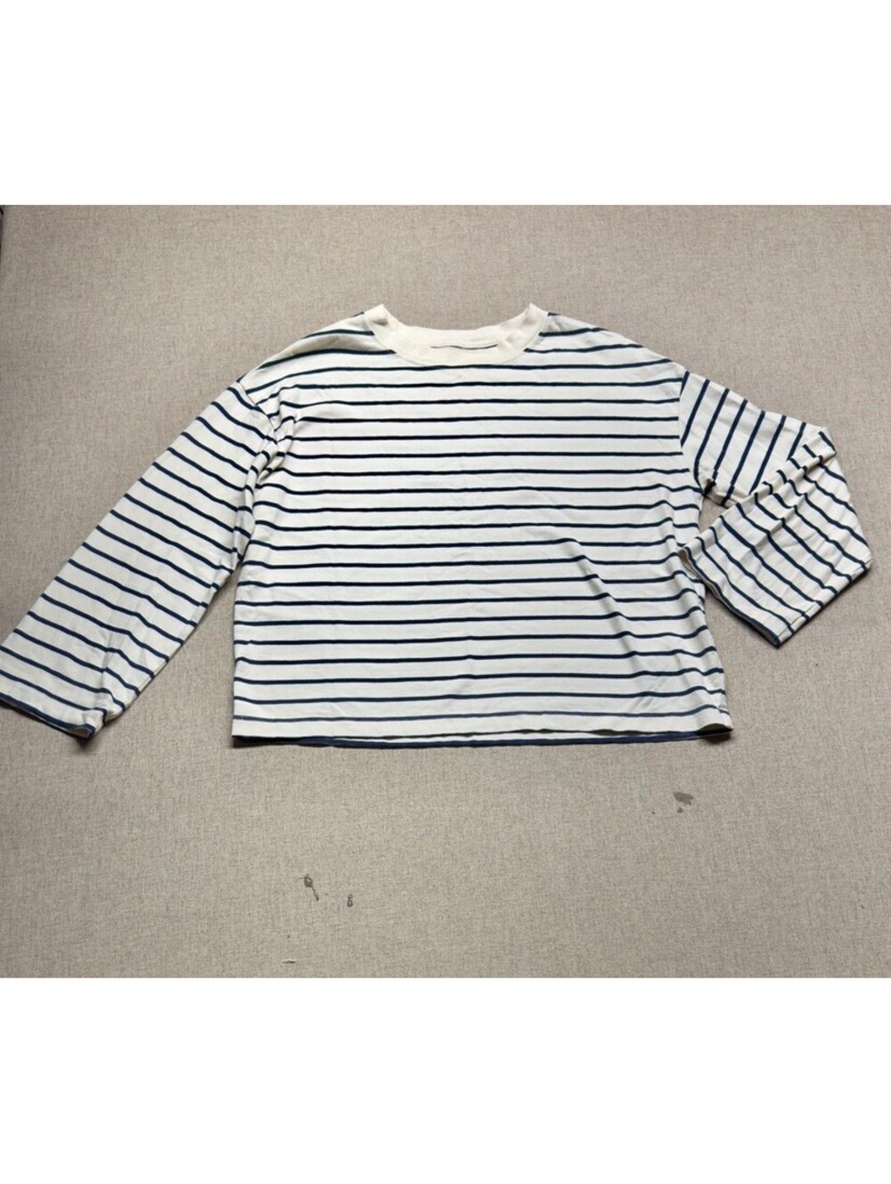 Abercrombie & Fitch A&F Essentials Small Striped Long Sleeve Oversized Top